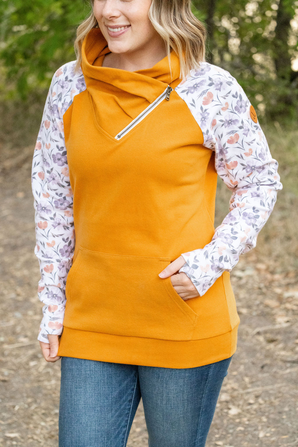 IN STOCK Zoey ZipCowl - Mustard and Harvest Floral