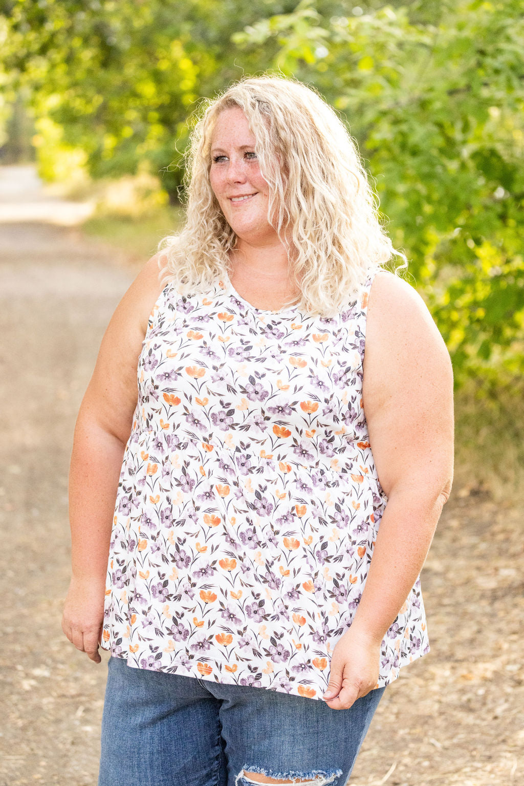 IN STOCK Renee Ruffle Tank - Harvest Floral