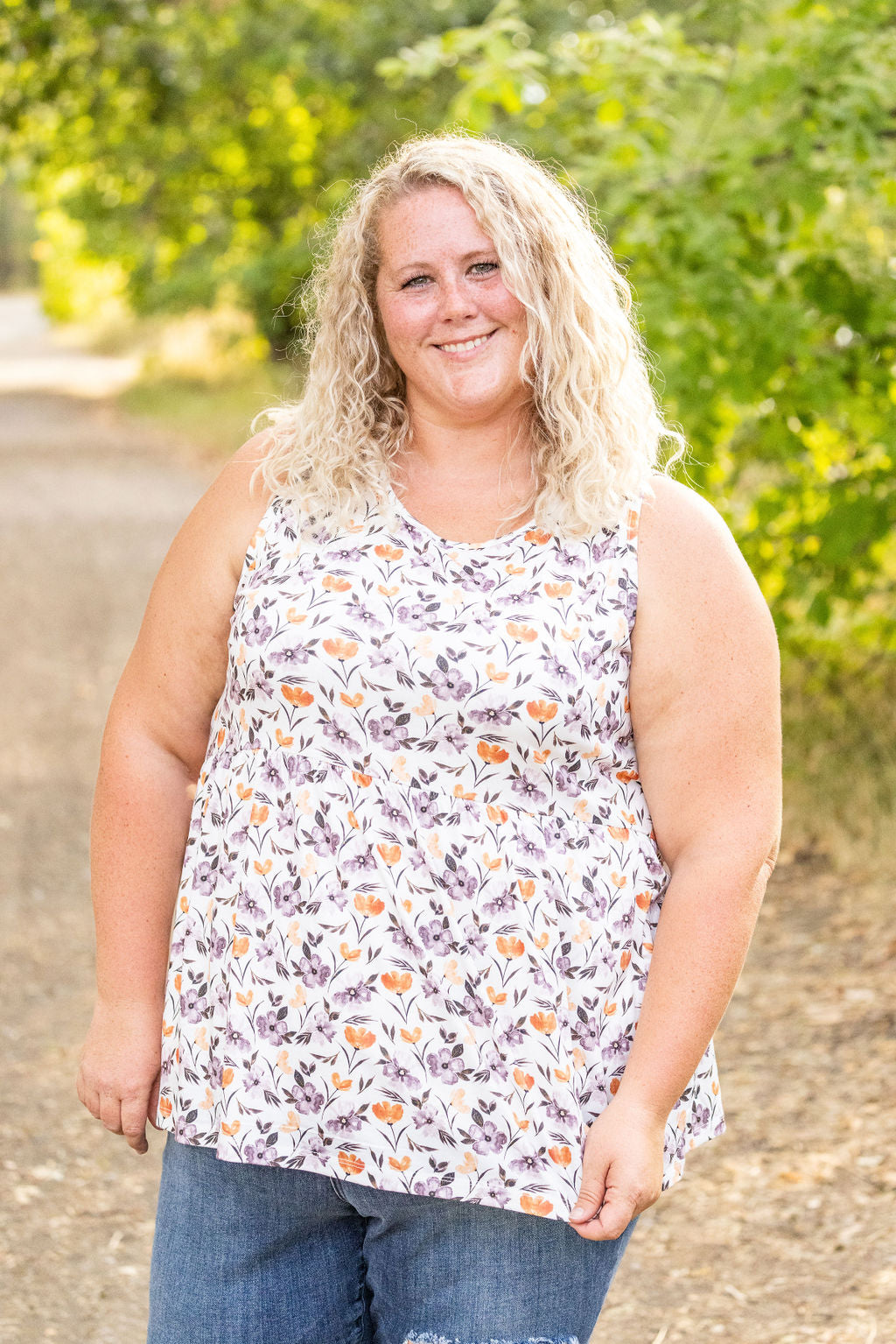 IN STOCK Renee Ruffle Tank - Harvest Floral