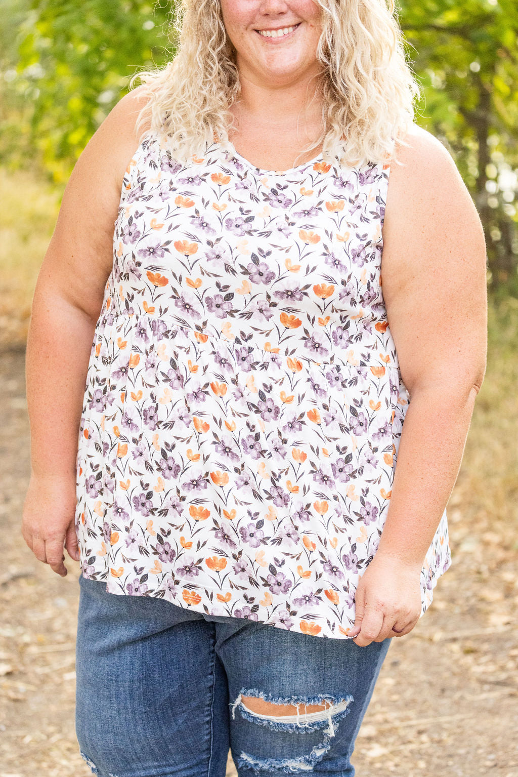 IN STOCK Renee Ruffle Tank - Harvest Floral