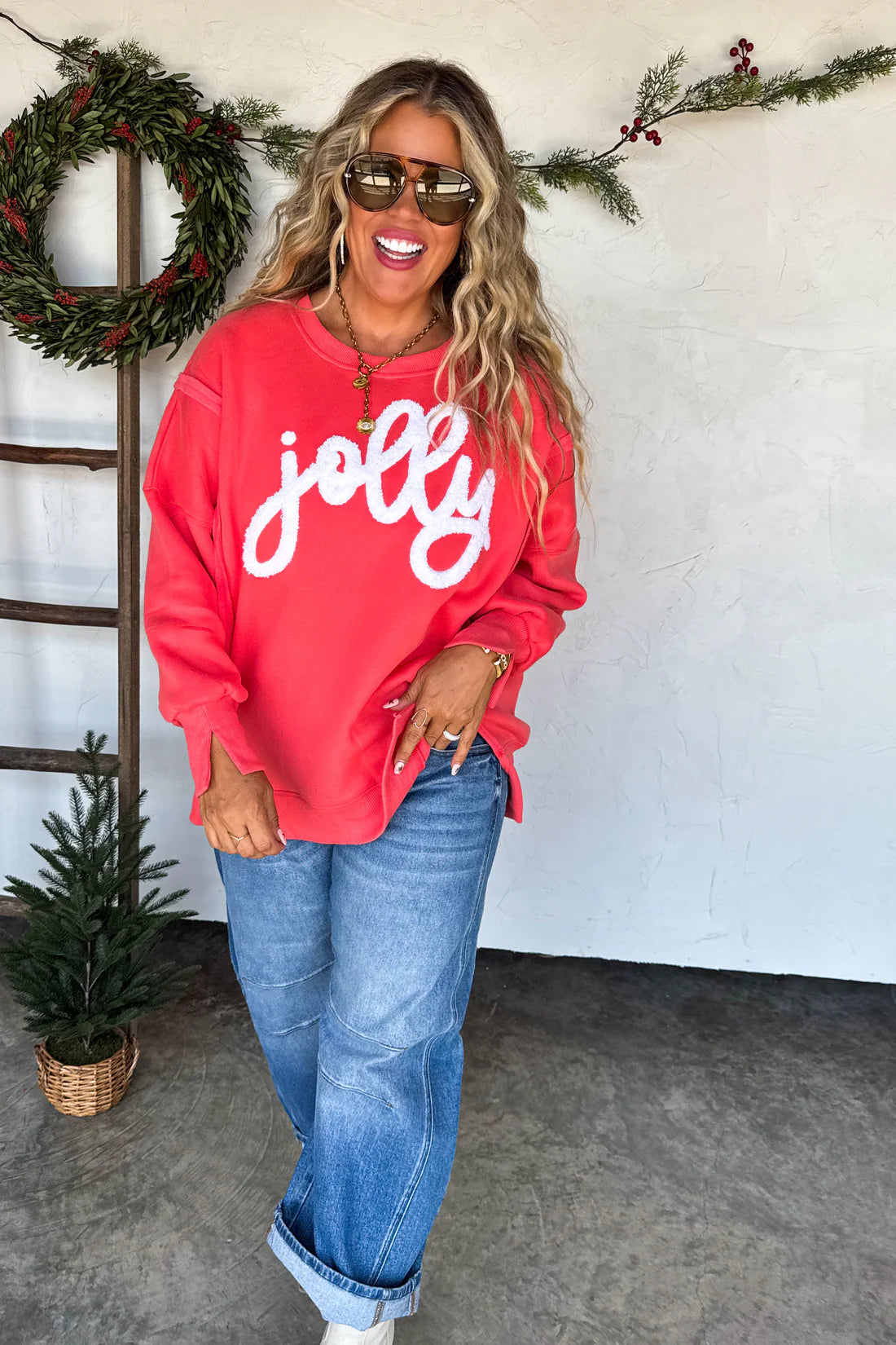 Jolly Holiday Pullover - Festive Red