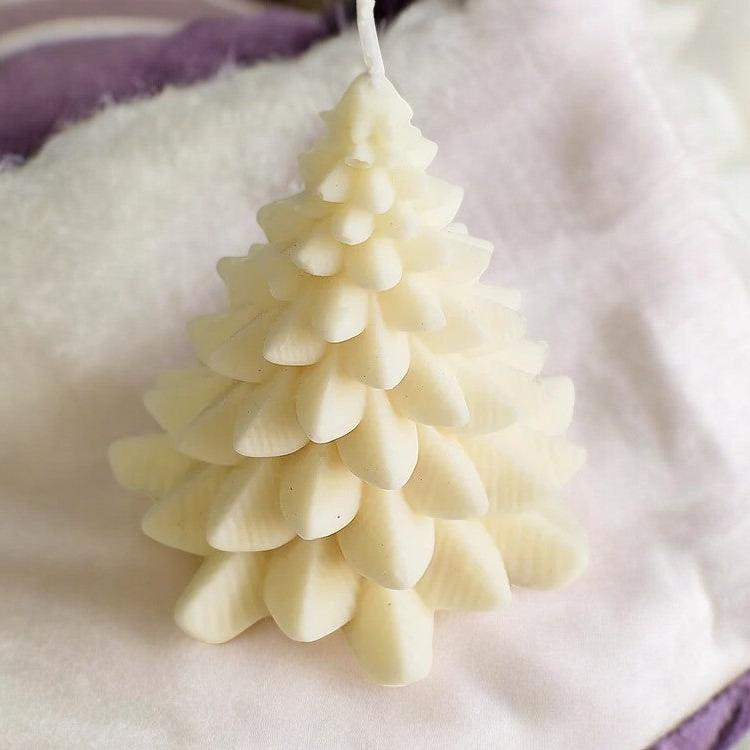 White Christmas Tree Shaped Wax Candles. 
Modern Holiday paraffin candle
christmas tree shaped candles
christmas tree shaped taper candles