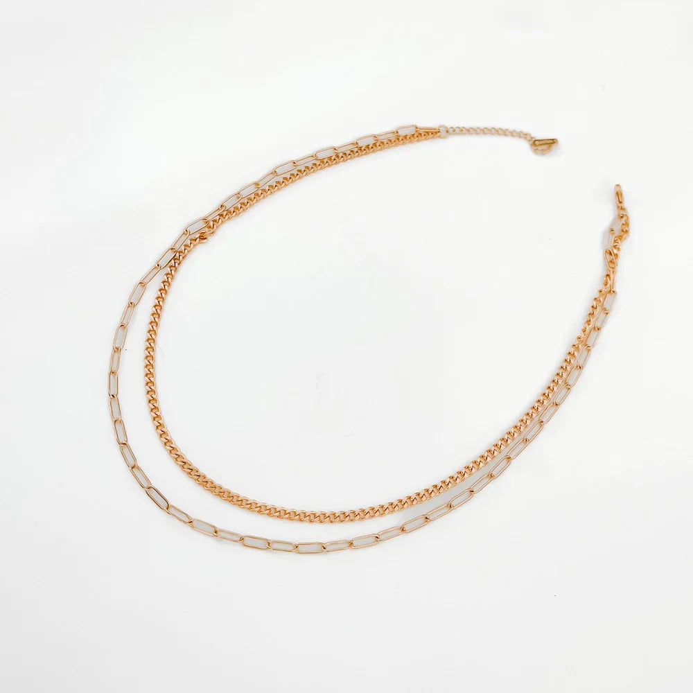 Pretty Simple Champagne Rain Rope Chain Layered Necklace
