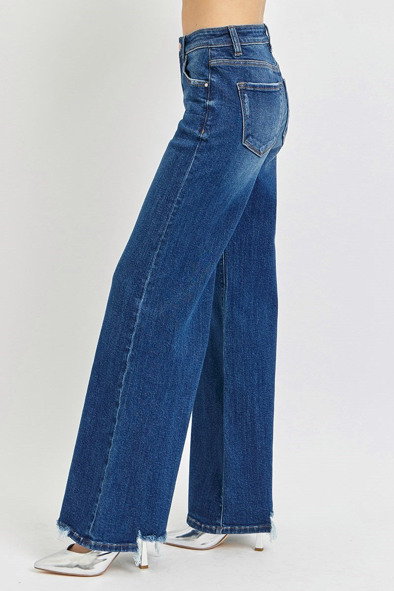PreOrder - Risen MidRise Wide Leg Jeans