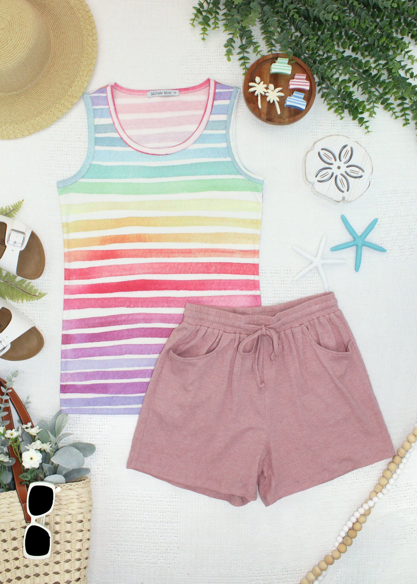 IN STOCK Ava Tank - Rainbow Stripes