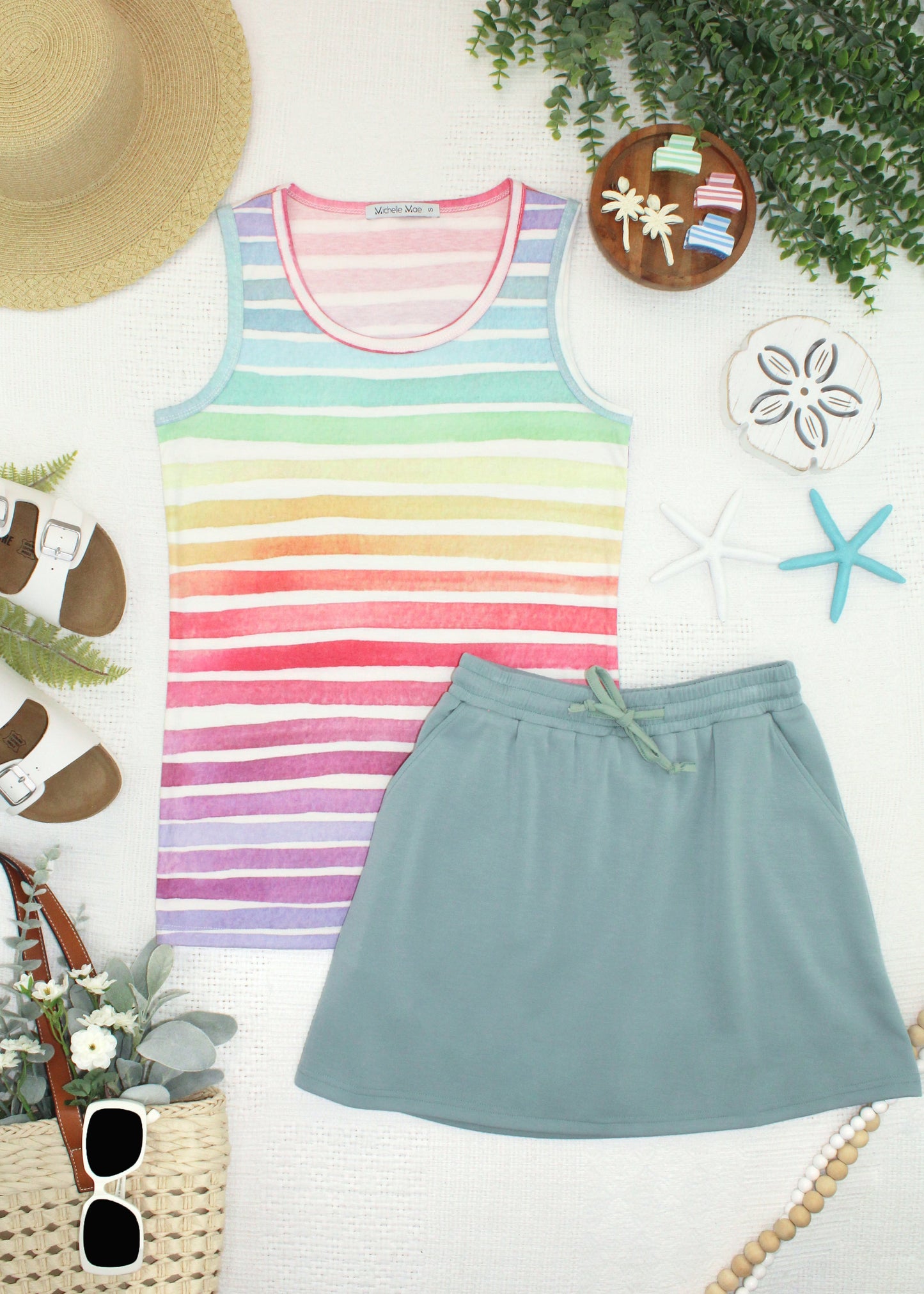 IN STOCK Ava Tank - Rainbow Stripes