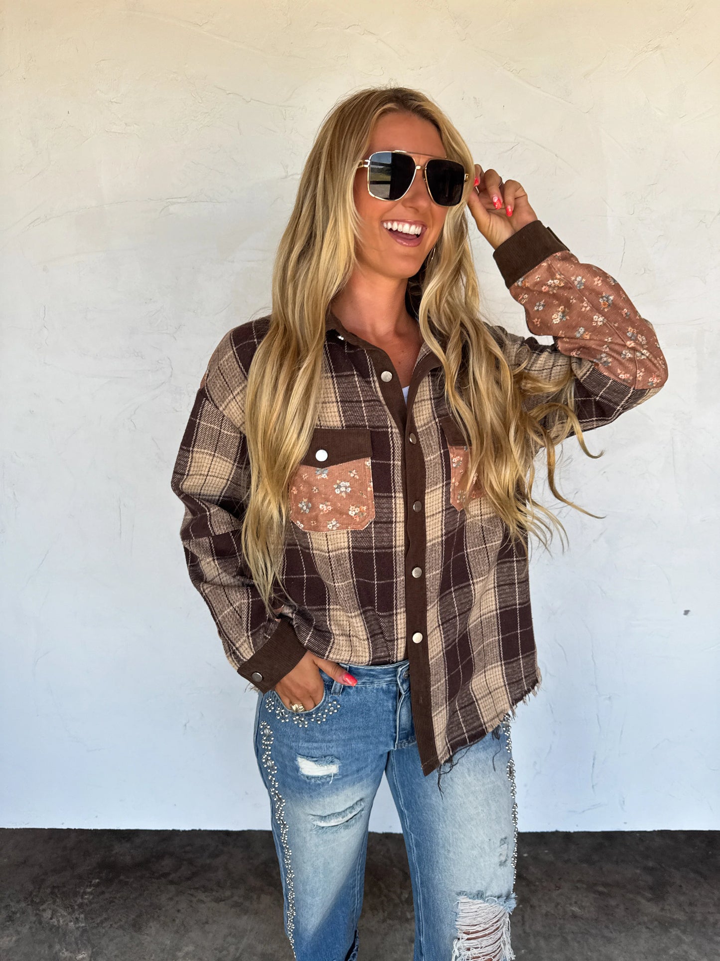 PREORDER- SCARLETT PLAID SHACKET