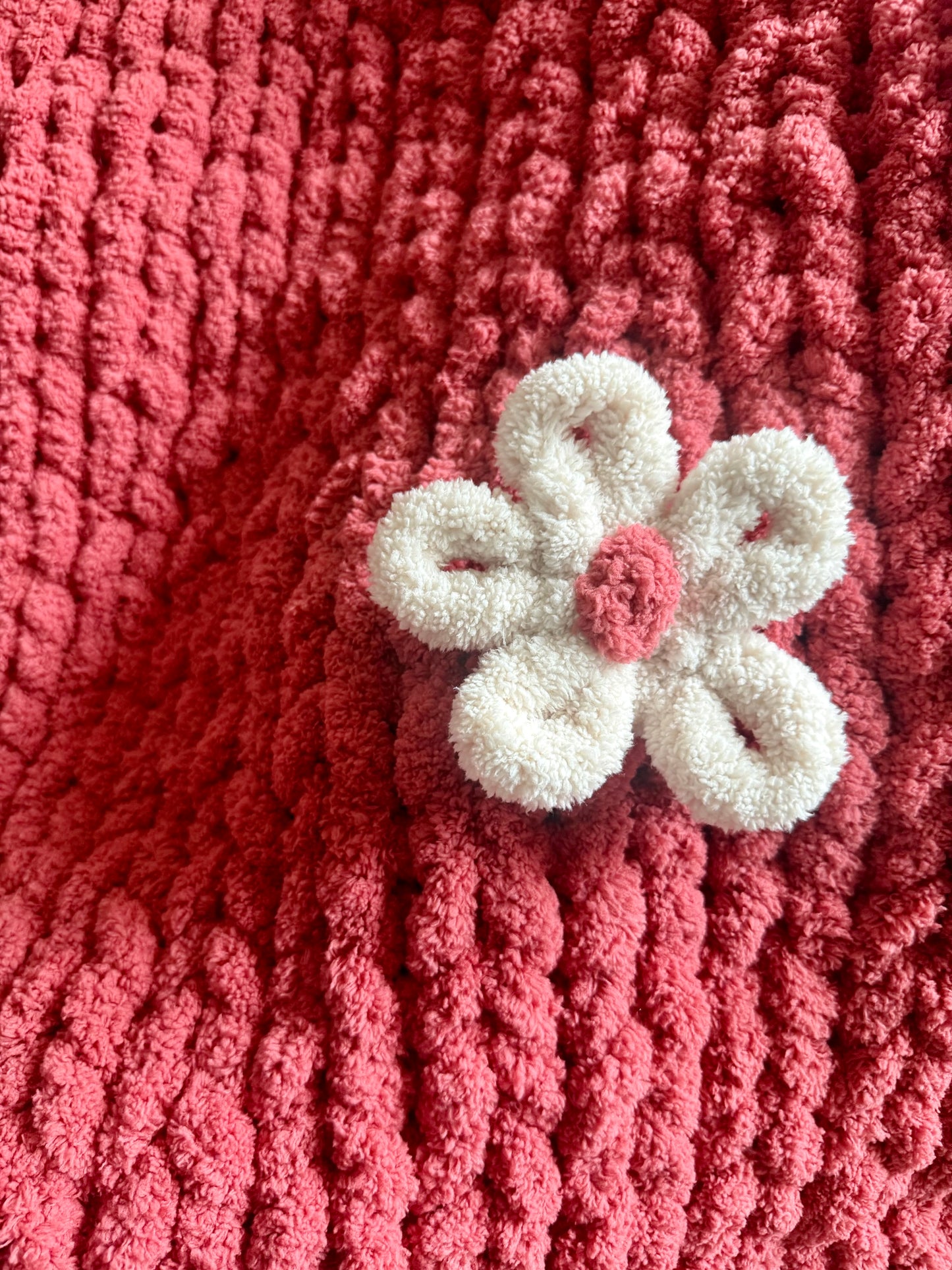 Maui Bloom Chunky Knit Throw Blanket – 42x40”