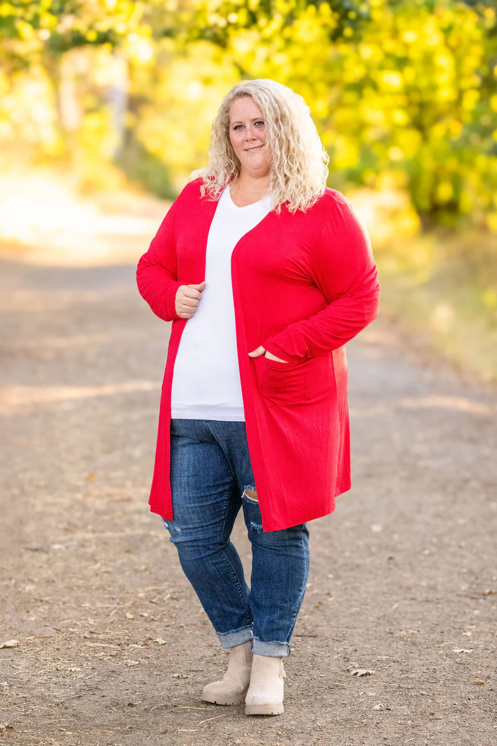 Michelle Mae Red Classic Cardigan