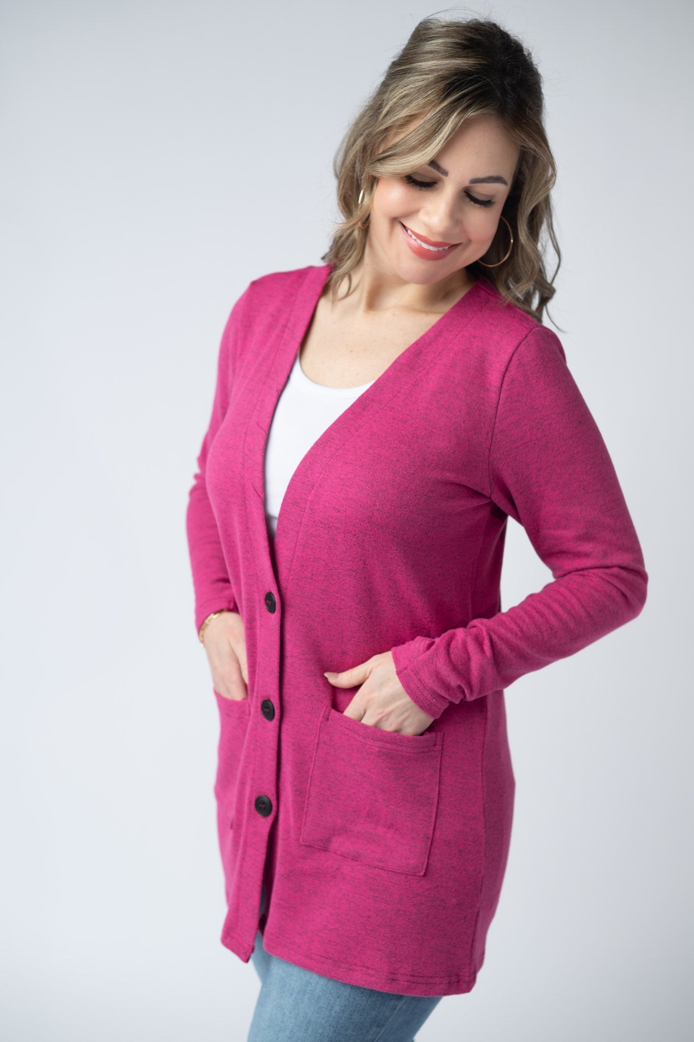 IN STOCK Cori Cardigan - Hot Pink