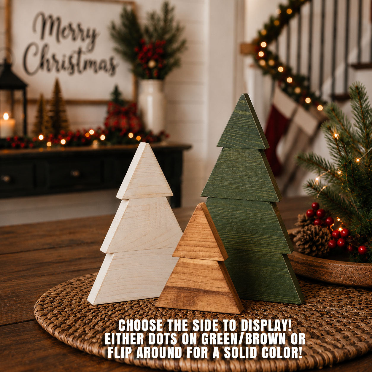 Rustic holiday décor gift for newlyweds
Christmas gift for a sister who loves home decorating
Decorative wooden trees for a mother-in-law Christmas gift
Holiday gift for someone who loves rustic décor
Christmas gift for the person who has everything
Wooden tabletop decorations for a holiday exchange gift
Boxwood Christmas tree gift for a coworker
Small Christmas décor gift for an office holiday exchange
Wooden holiday tree set for a thoughtful thank-you gift
Christmas decorating gift for parents and grandpa