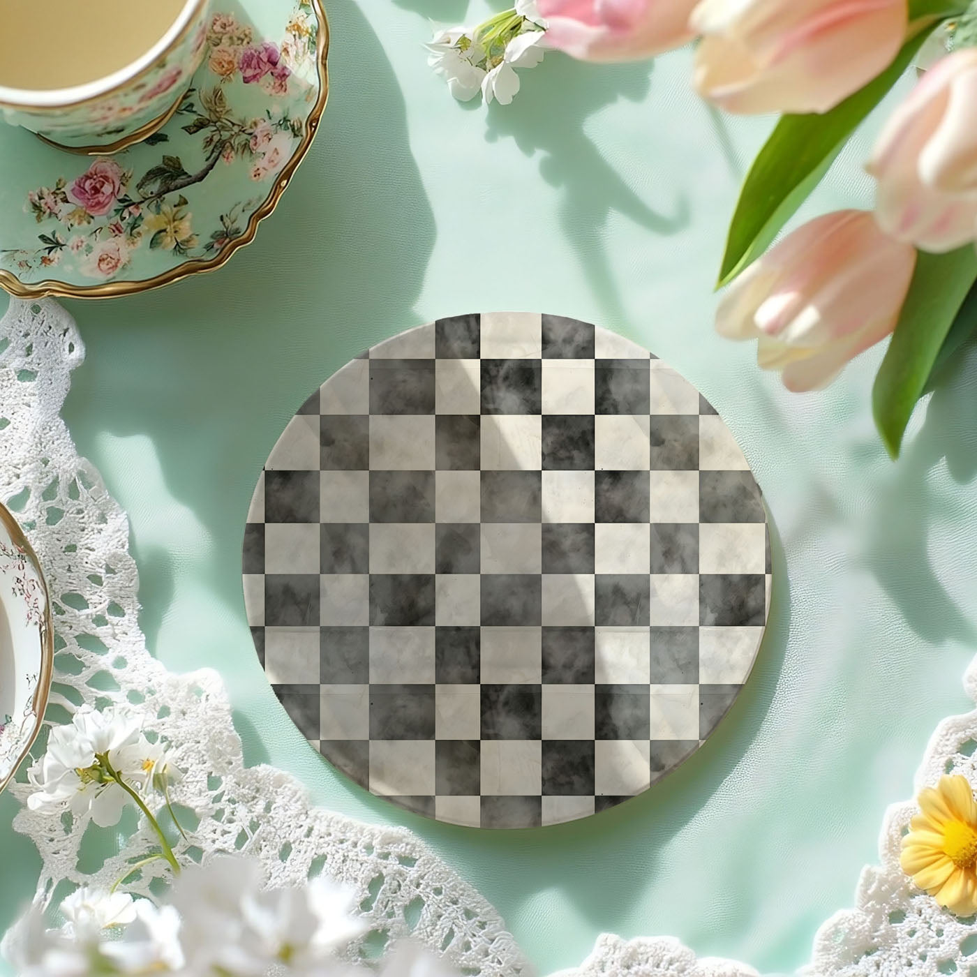 checkered kitchen decor
checkered coaster
courtly check mackenzie childs
checkered coasters
checkered coaster set
checkered coaster crochet pattern
checkered glass coaster