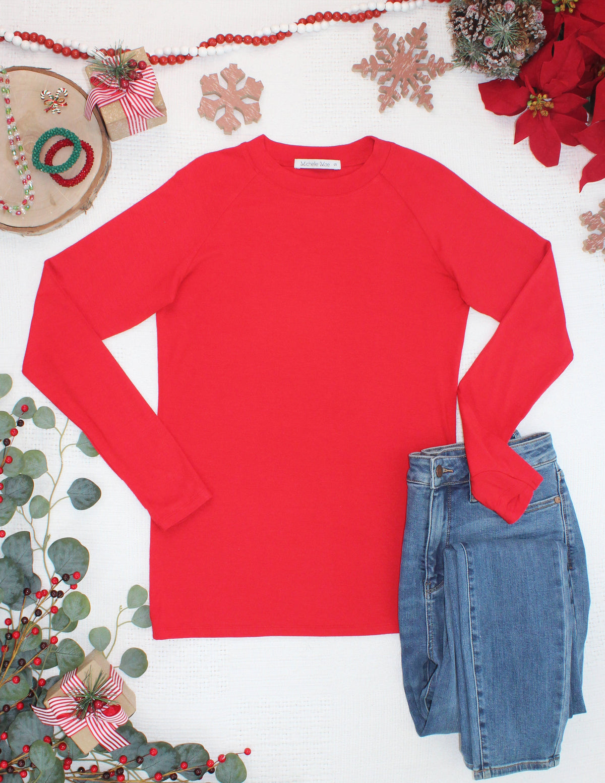 IN STOCK Blair Long Sleeve Top - Red