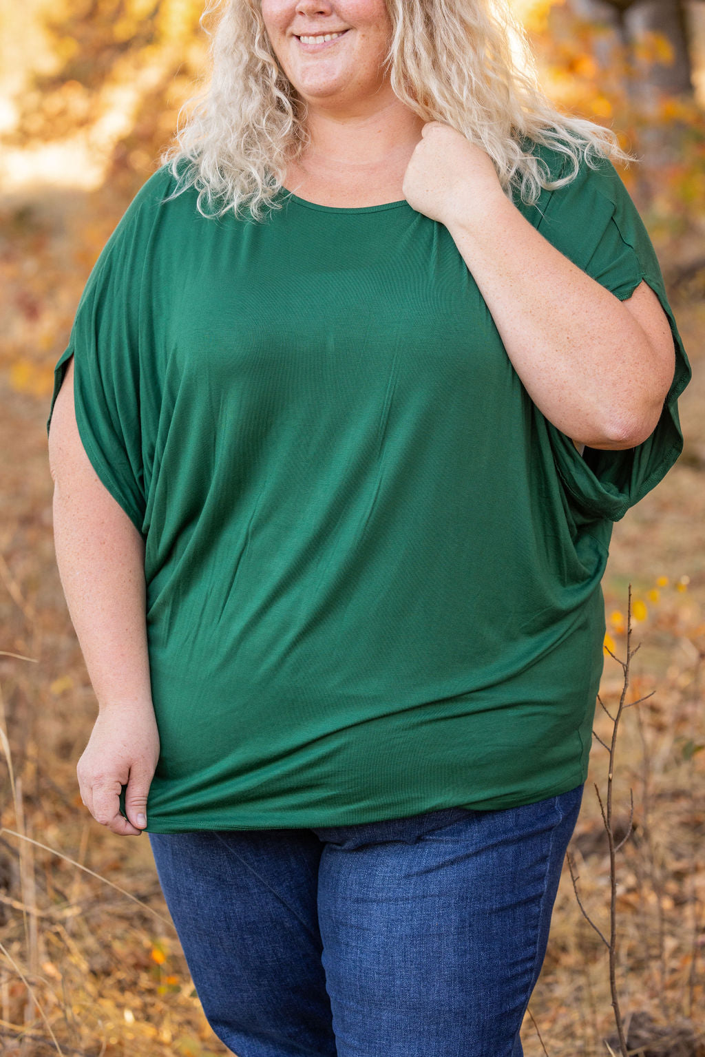 IN STOCK Darcy Dolman Top - Forest Green