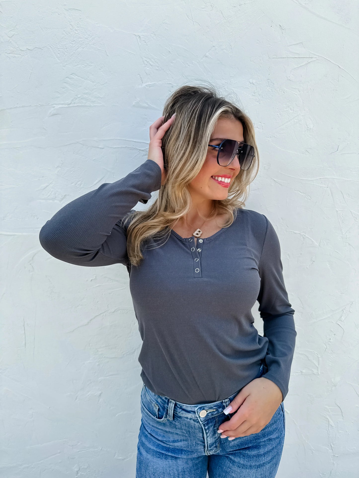 Blakeley Designs Brooklyn Snap Henley Top