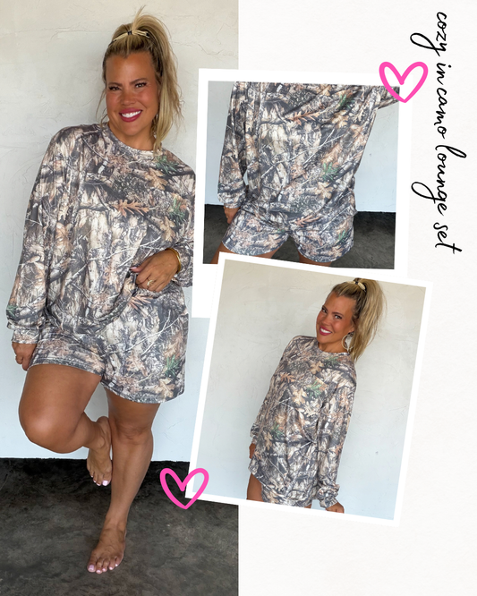 PREORDER- COZY IN CAMO LOUNGE SET