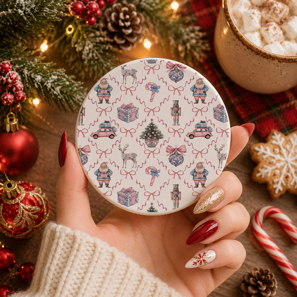 Preppy Christmas ceramic drink coaster
Luxury Christmas table decor coaster
Designer inspired Christmas coaster
Blue and white Christmas home accessories
Chinoiserie holiday gift idea
classic Christmas home decor
timeless Christmas decorations
traditional holiday home accessories
elegant Christmas table decor
preppy Christmas decorations