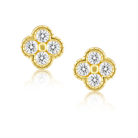 Gracie CZ Clover Studs