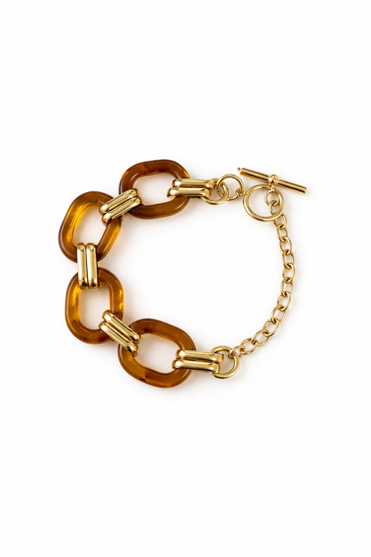 Brown Acrylic Chain Bracelet
