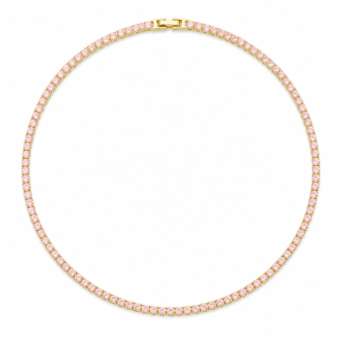 Karla Tennis Necklace Light Pink