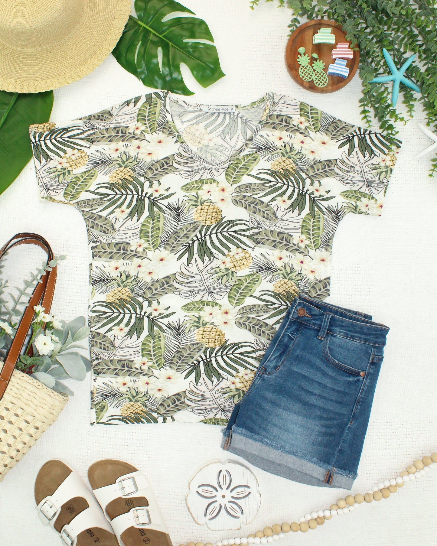 IN STOCK Chloe Cozy Top - Pineapple Leaf