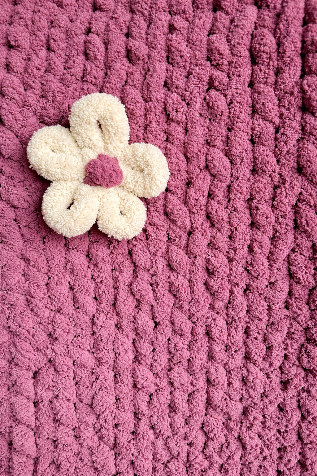 Tulum Bloom Chunky Knit Throw Blanket – 46x48”