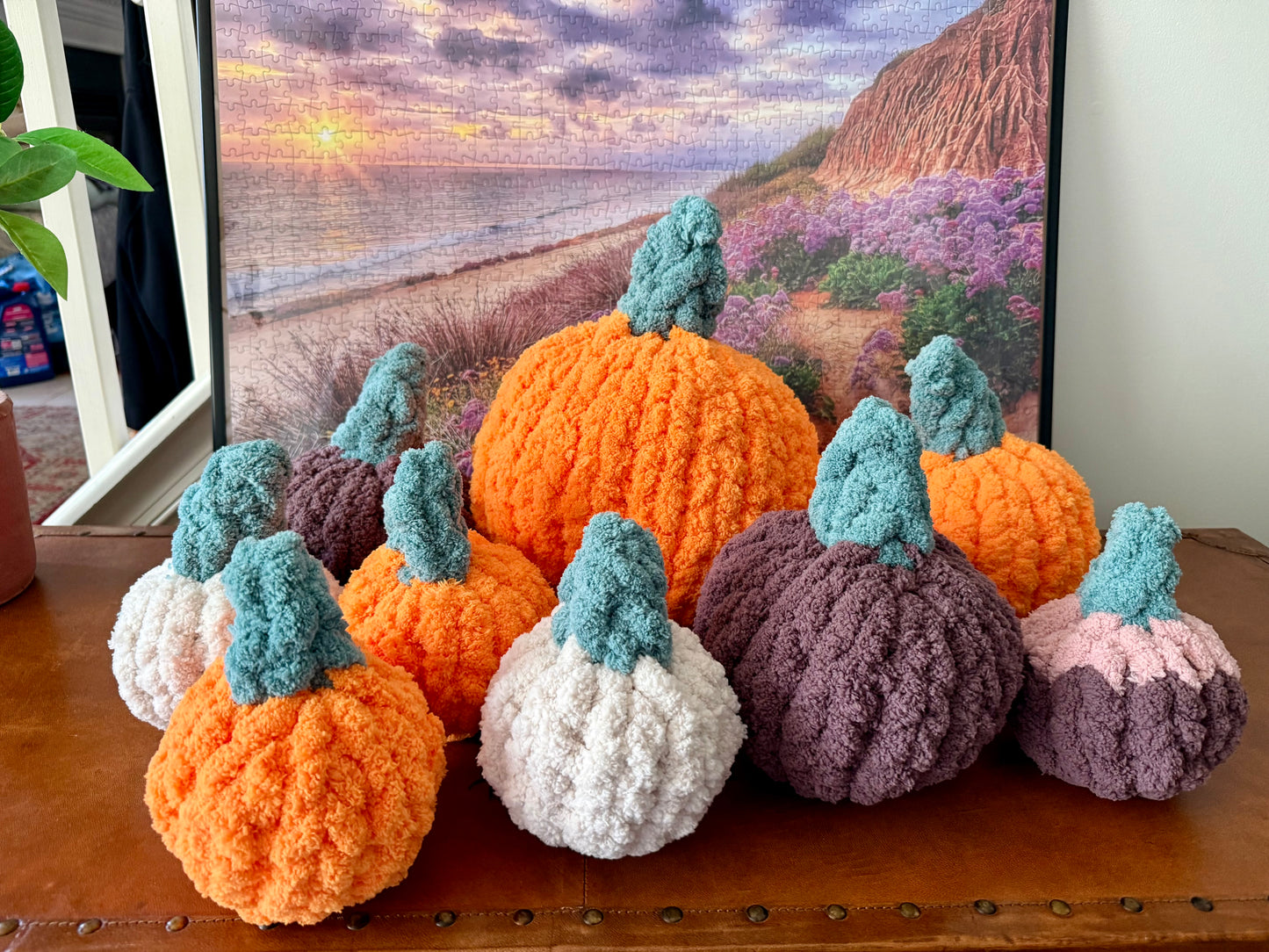 🎃 Handmade Chunky Knit Plush Pumpkins