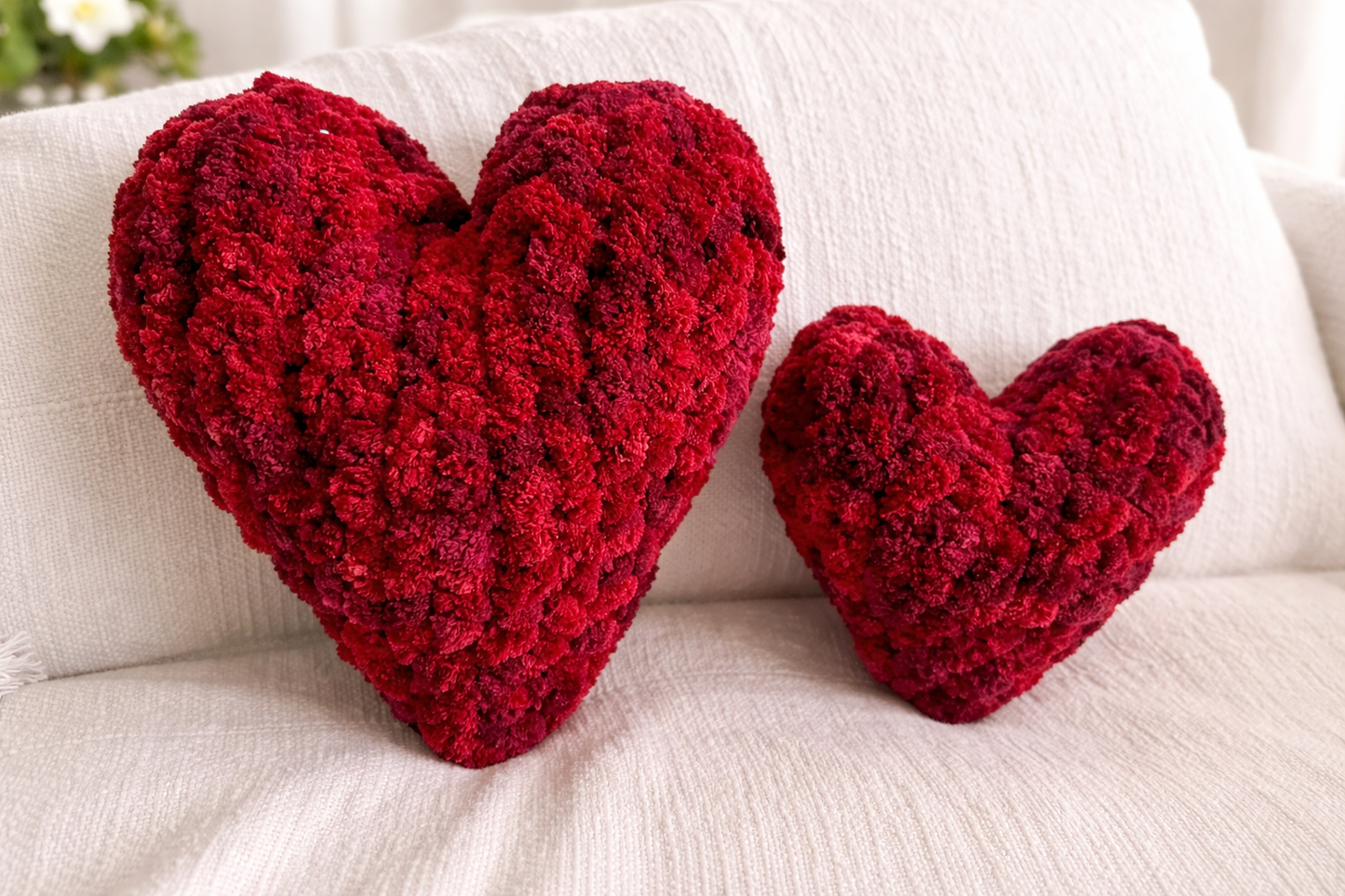 Chunky Hand Knit Heart Pillow – 9” or 14”