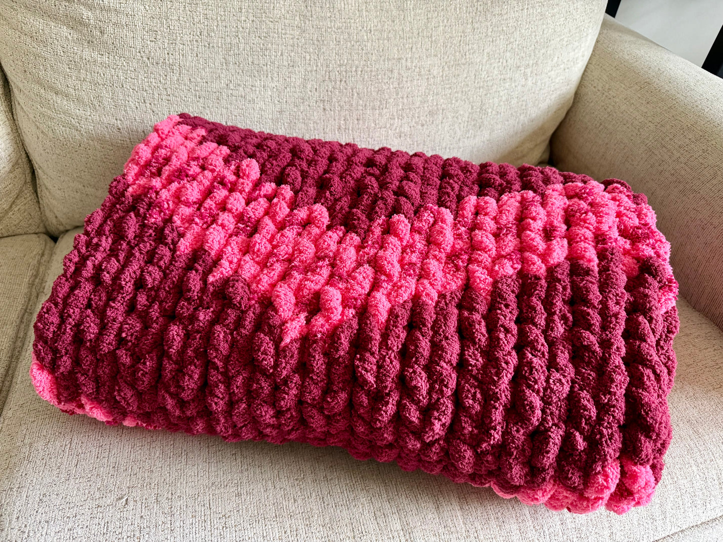 Blushing Waves Blanket 45x48”