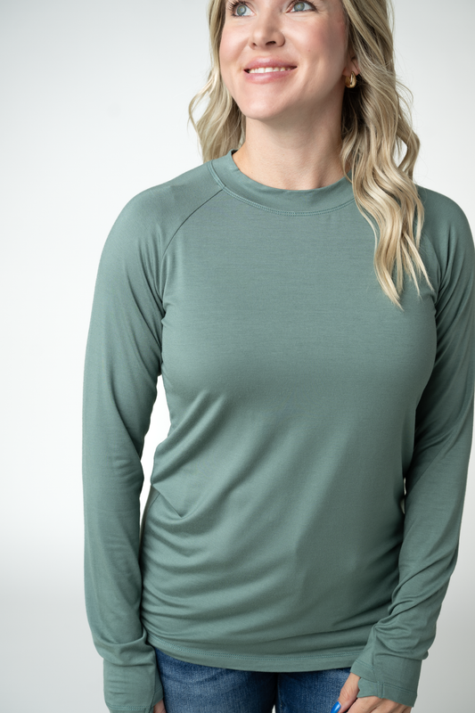 IN STOCK Blair Long Sleeve Top - Dusty Jade
