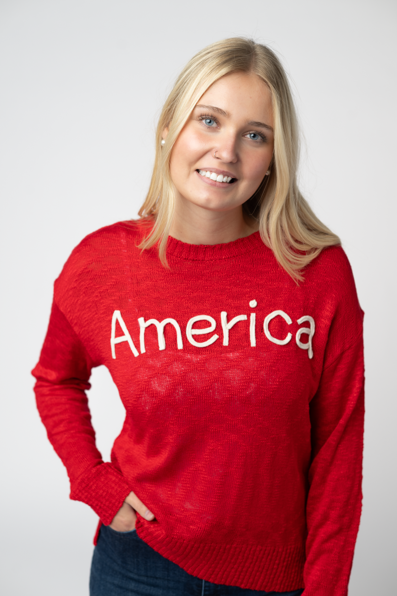 IN STOCK America Red Top