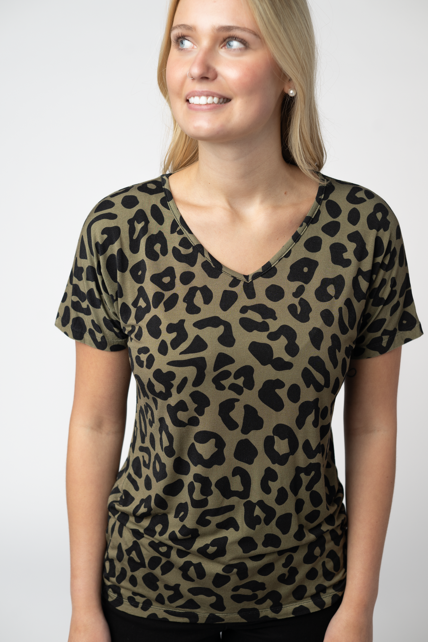 IN STOCK Chloe Cozy Top - Olive Animal Print