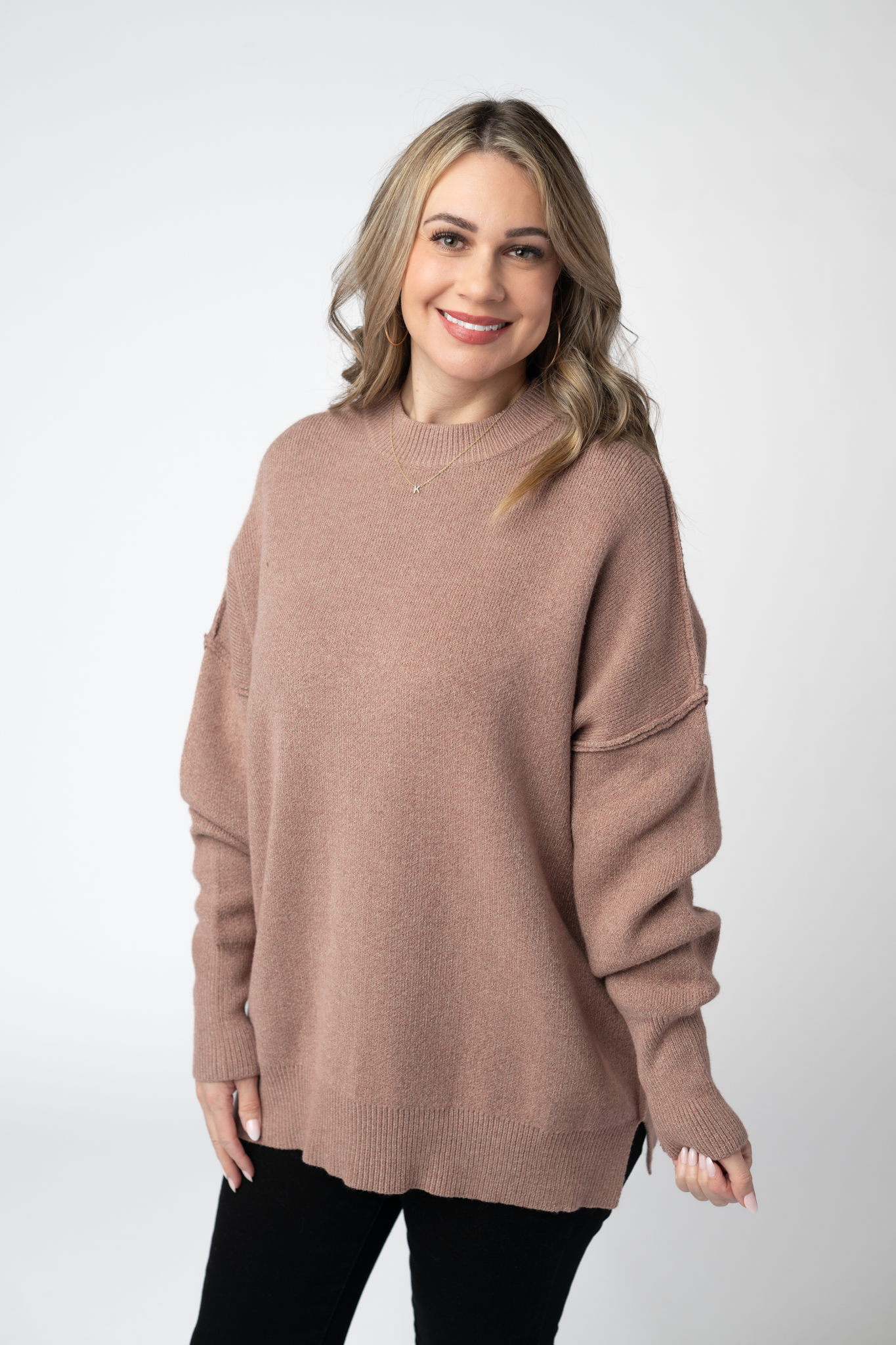 IN STOCK Aurora Cozy Sweater - Rose Gold