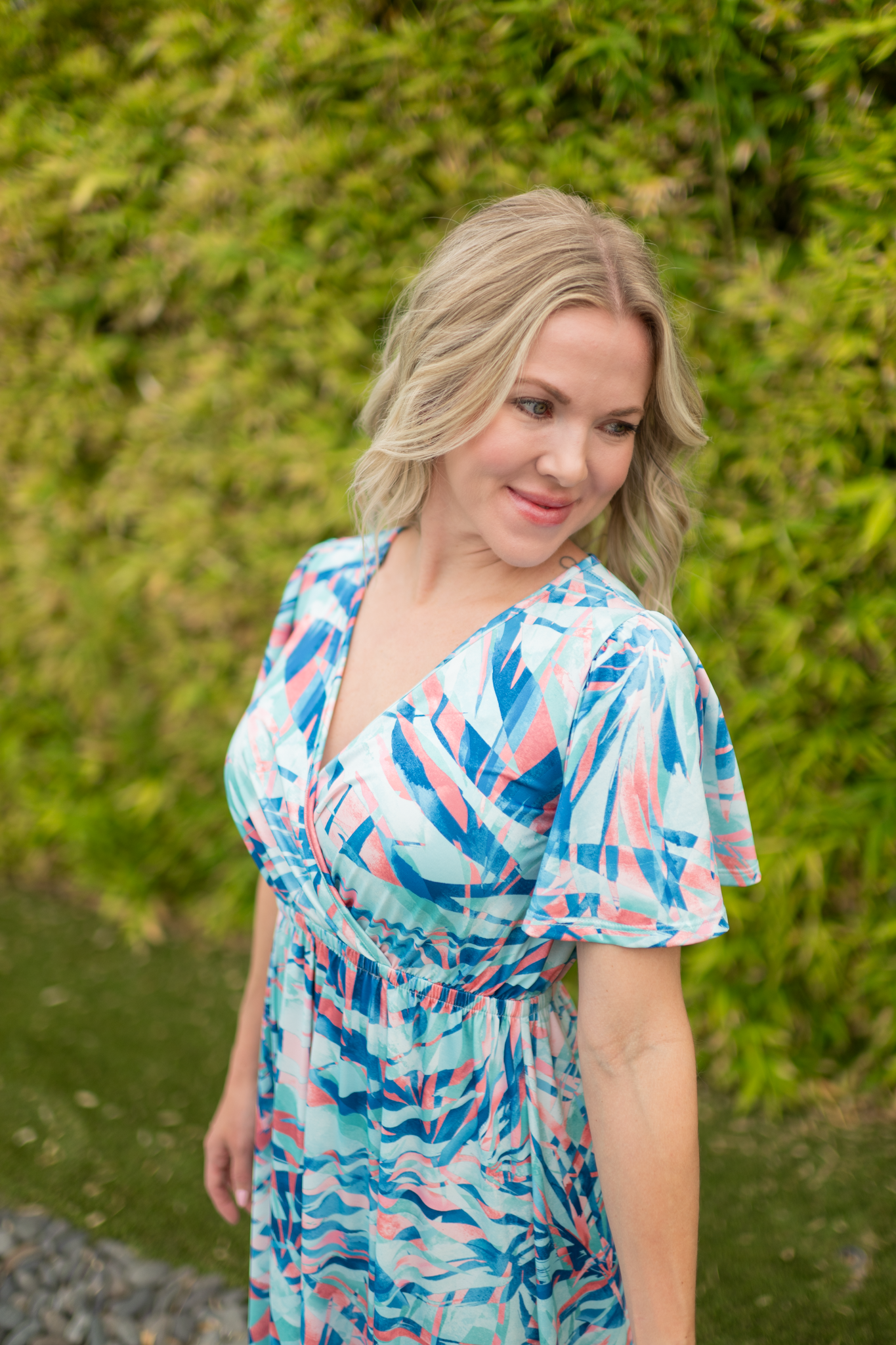 IN STOCK Millie Maxi Dress - Abstract Aqua Breeze