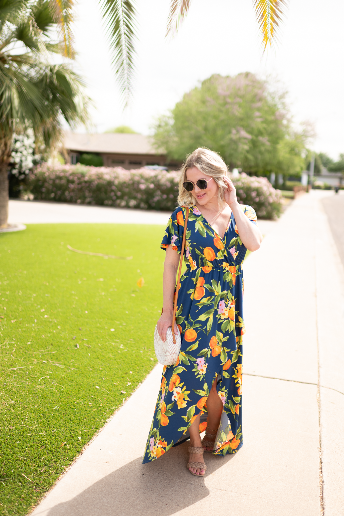 IN STOCK Harley High-Low Dress - Navy Citrus