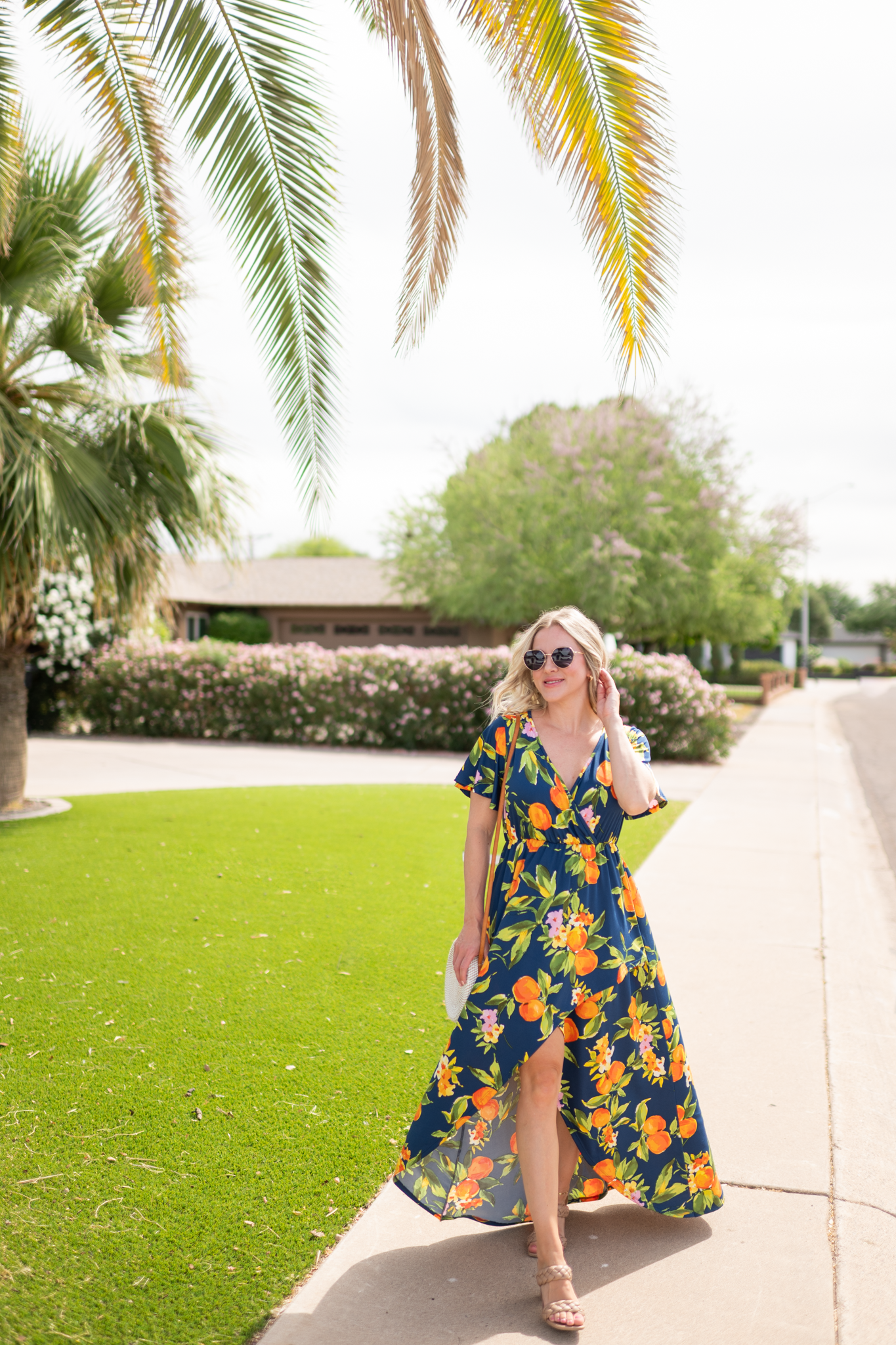 IN STOCK Harley High-Low Dress - Navy Citrus