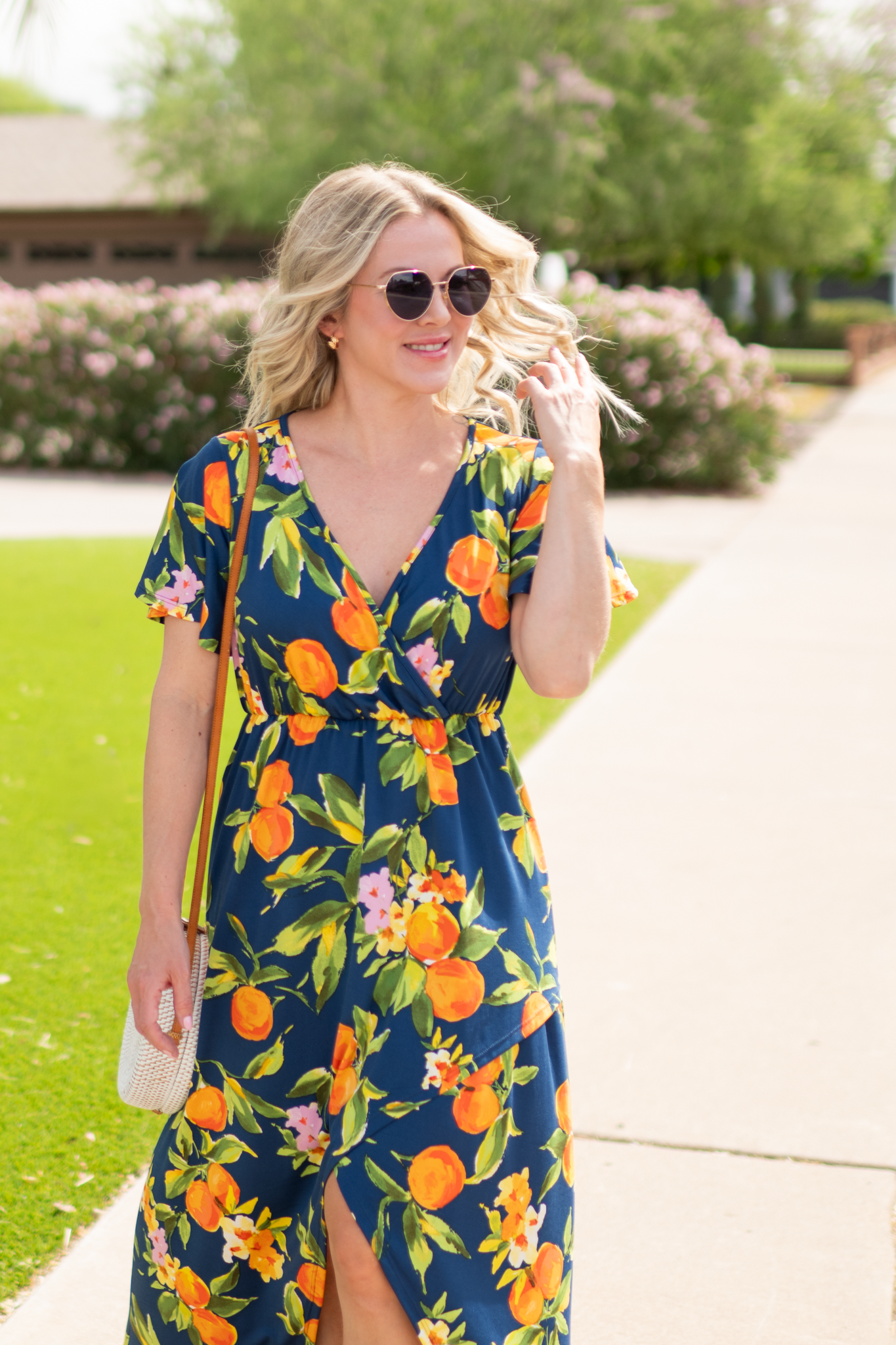 IN STOCK Harley High-Low Dress - Navy Citrus