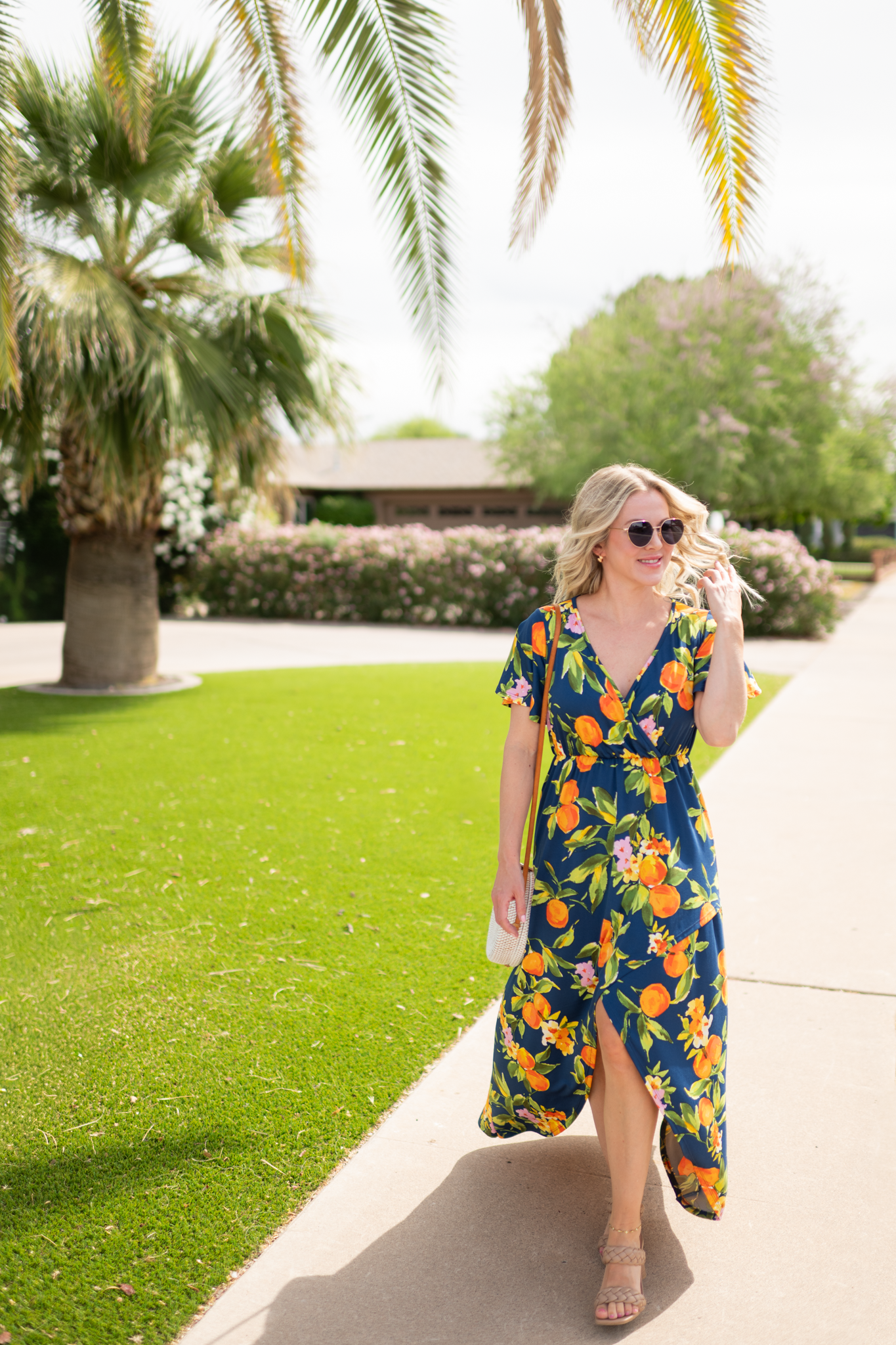 IN STOCK Harley High-Low Dress - Navy Citrus