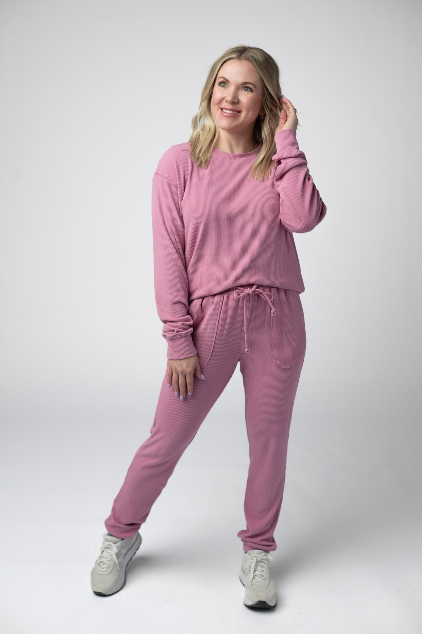 IN STOCK Corrine Ribbed Pullover Top - Rose
