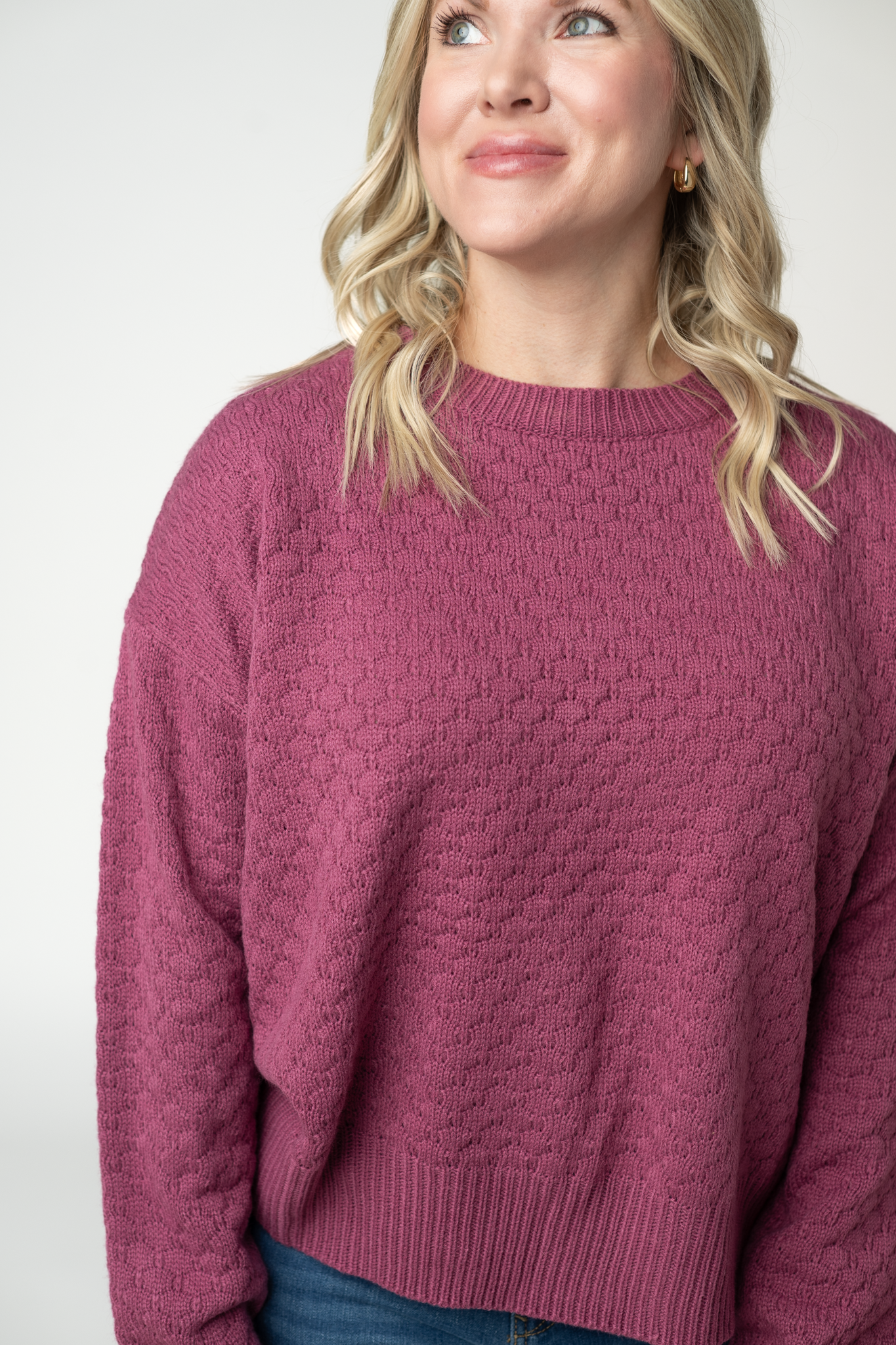 IN STOCK Gianna Pullover Sweater - Raspberry