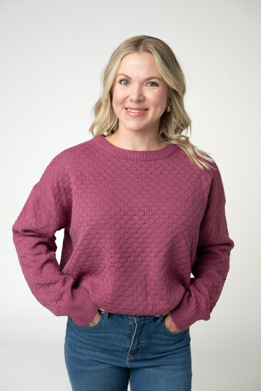 IN STOCK Gianna Pullover Sweater - Raspberry
