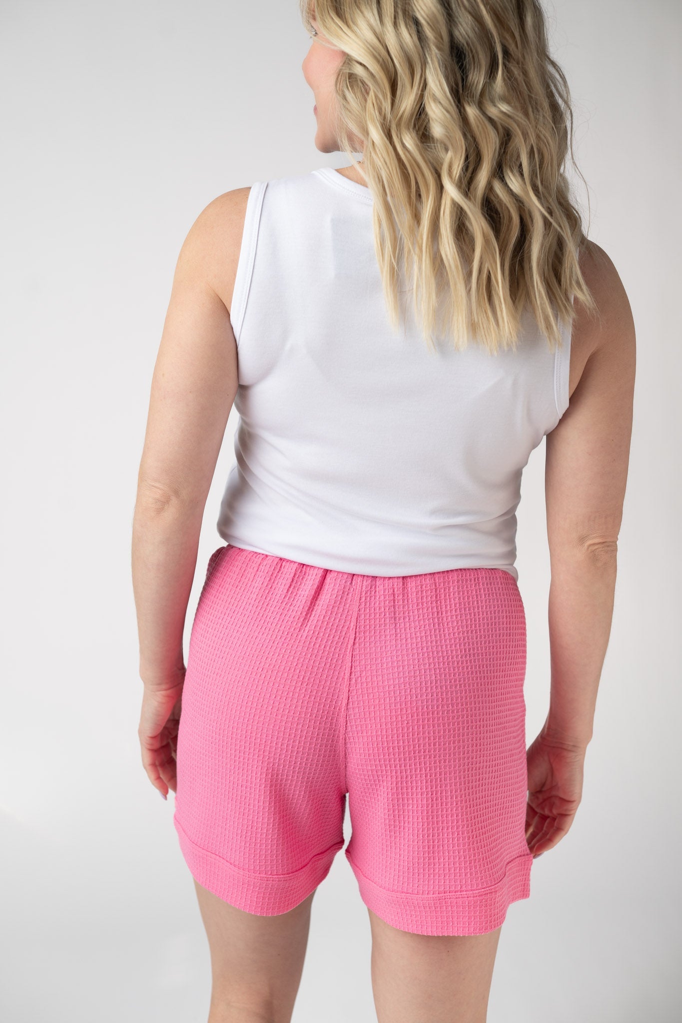 IN STOCK Weslie Waffle Shorts - Pink
