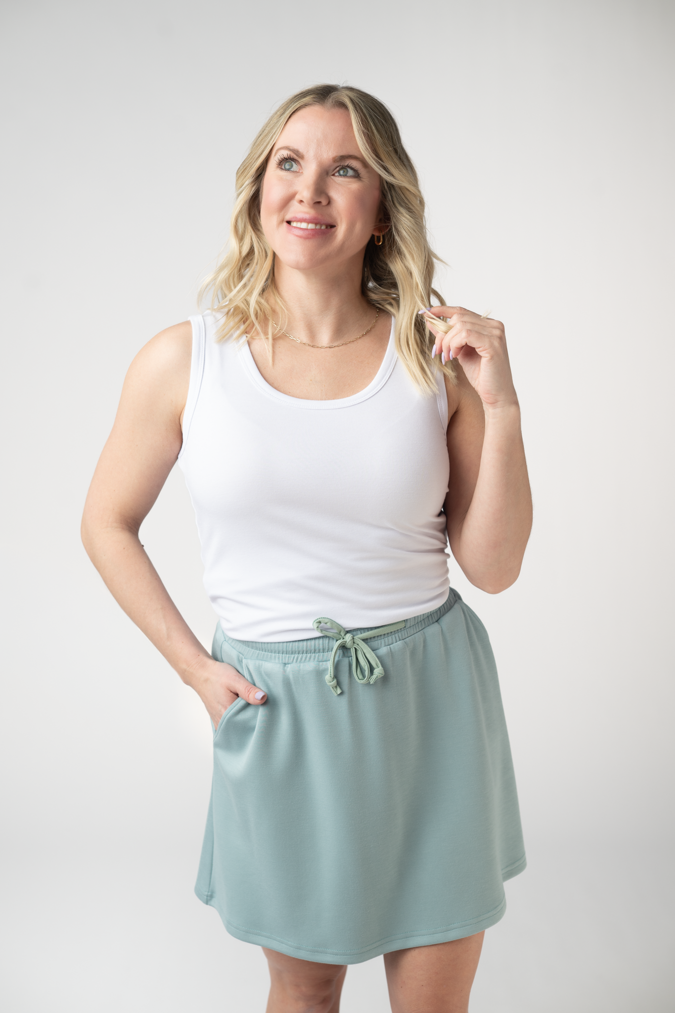 IN STOCK Serena Luxe Skort - Ocean Blue
