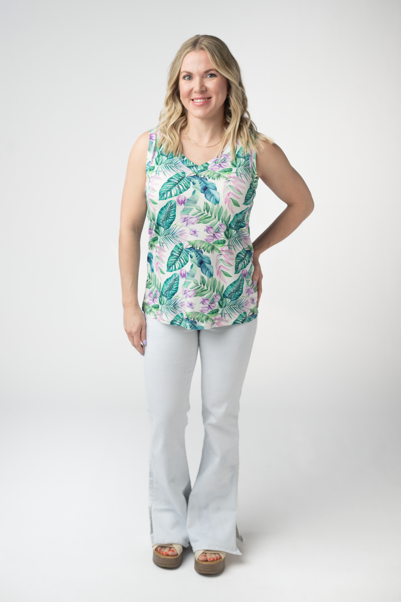 IN STOCK Noelle Tank - Tropical Leaf