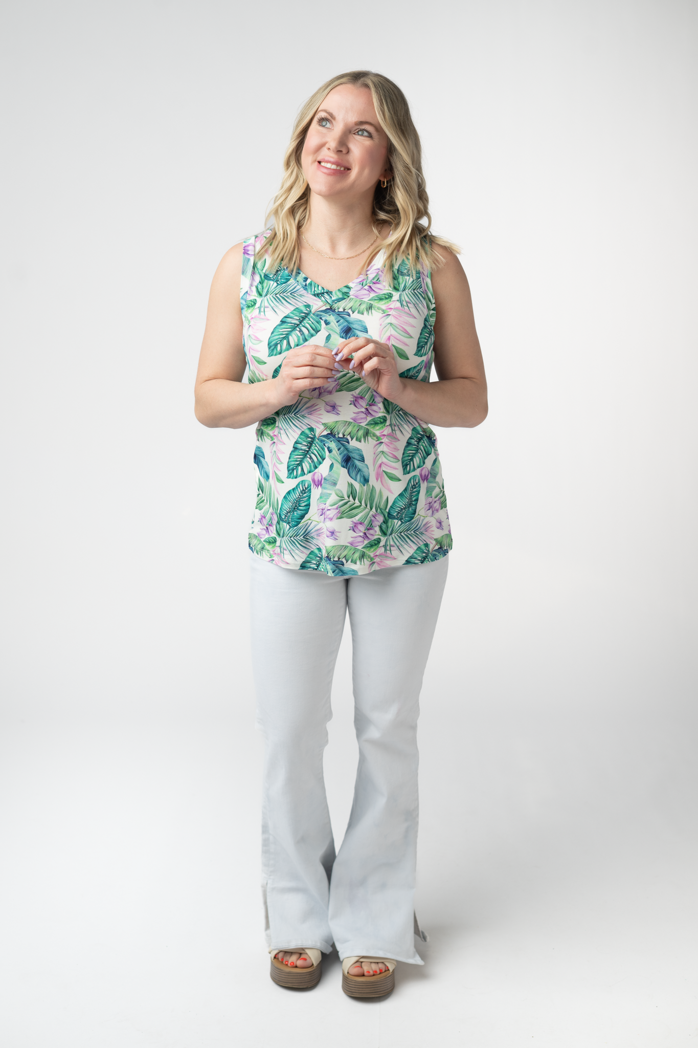 IN STOCK Noelle Tank - Tropical Leaf