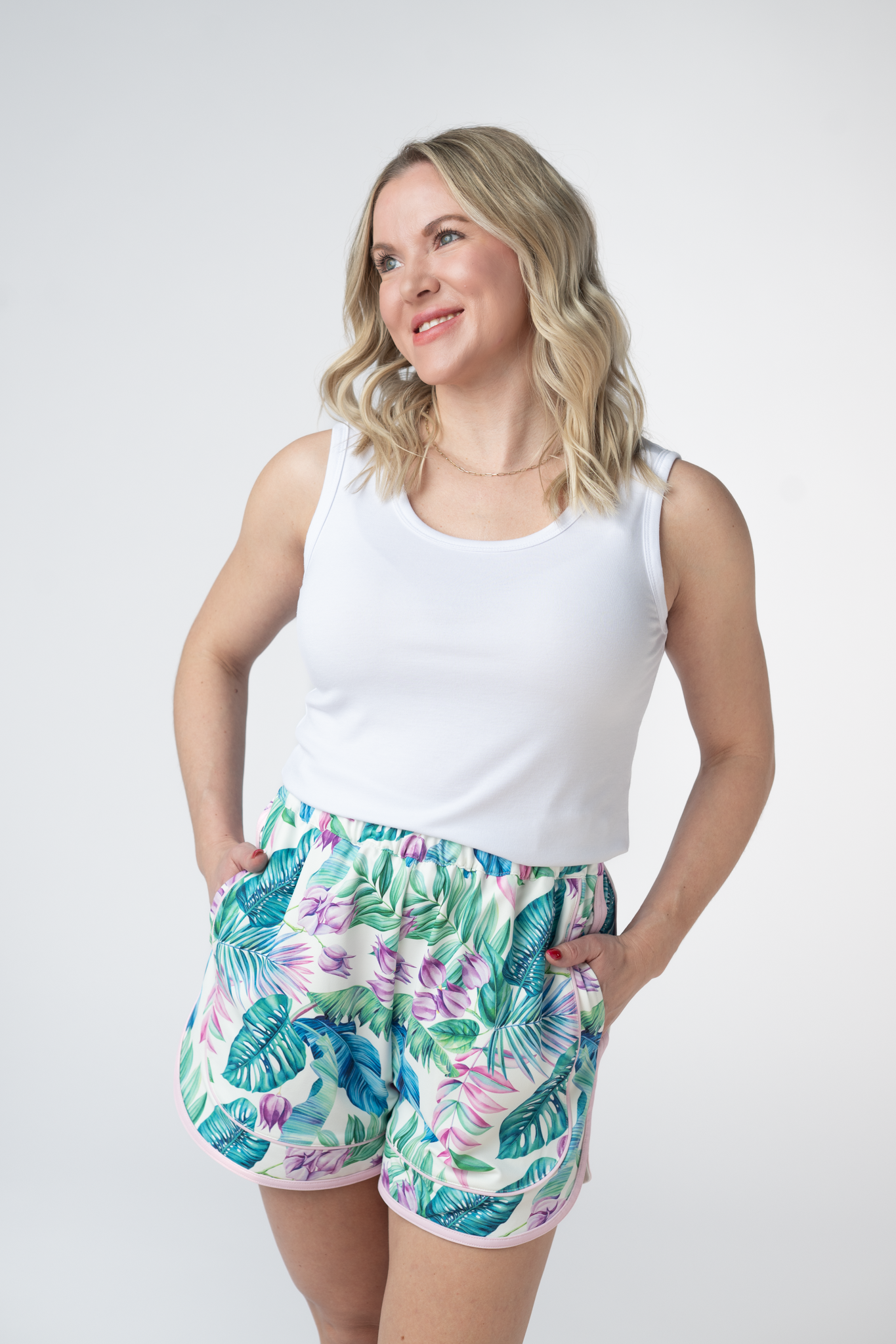 IN STOCK Dolphin Shorts - Tropical Leaf