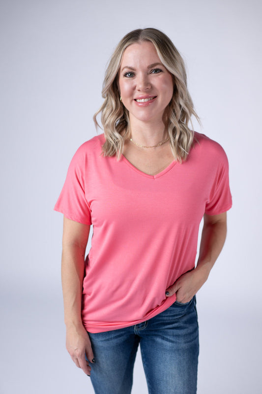 IN STOCK Chloe Cozy Tee - Sun Kissed Coral