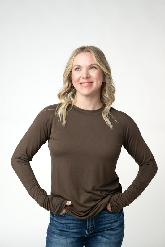 IN STOCK Blair Long Sleeve Top - Brown