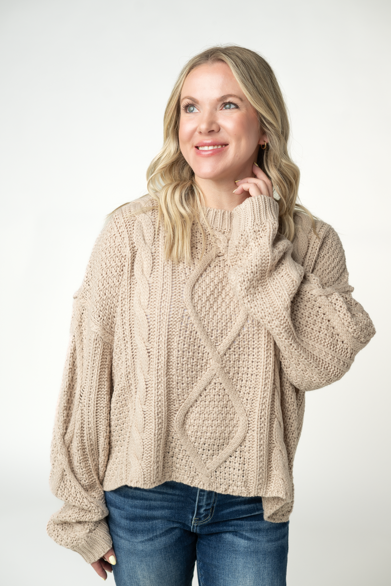 IN STOCK Cable Knit Sweater - Latte