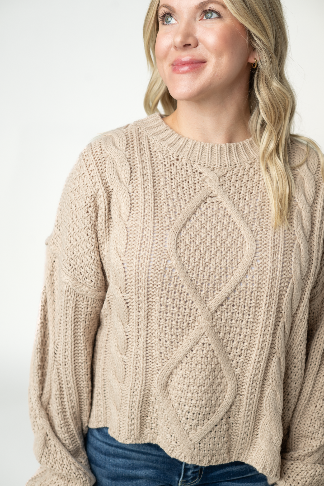IN STOCK Cable Knit Sweater - Latte